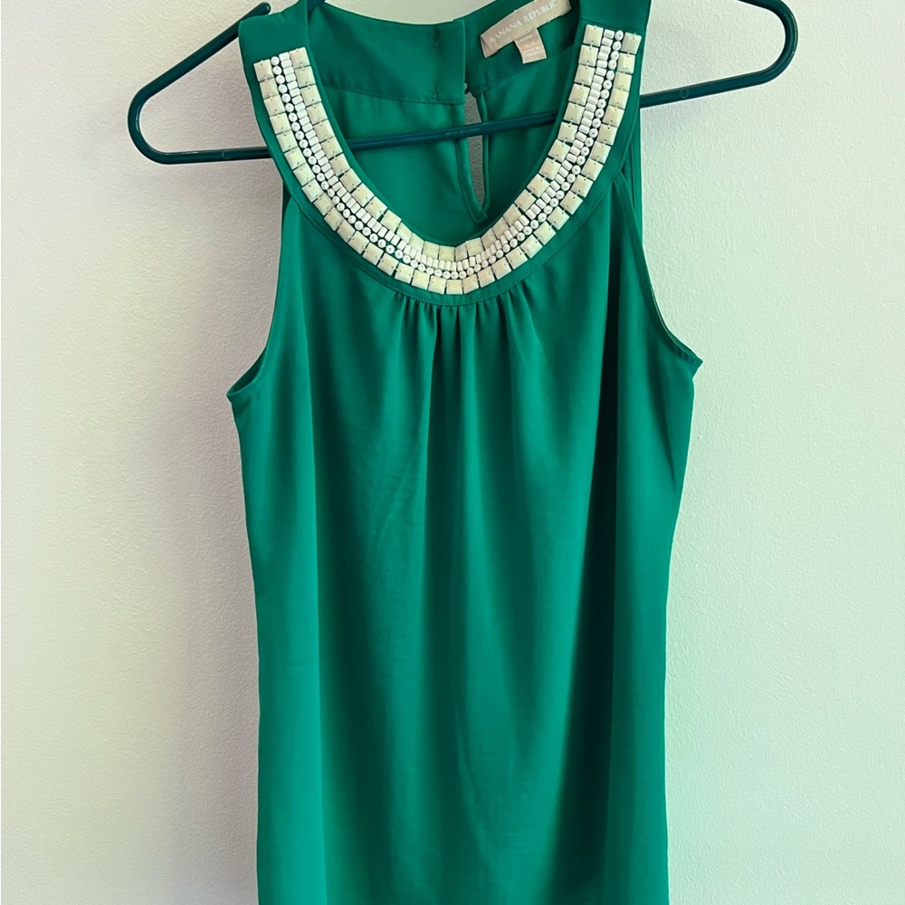 Banana Republic petite beaded collar blouse